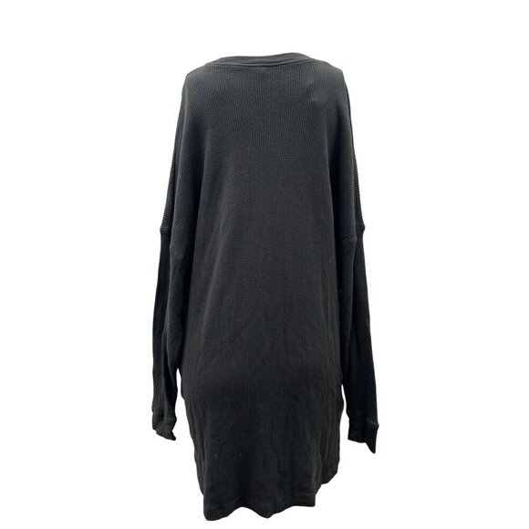 Free People Waffle Knit Oversized Dolman Sleeve Tunic Pullover Gray Women XS‎ - Picture 2 of 10